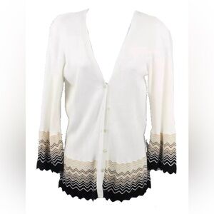 Trina Turk Thalia Zig Zag Hem Cardigan Size M